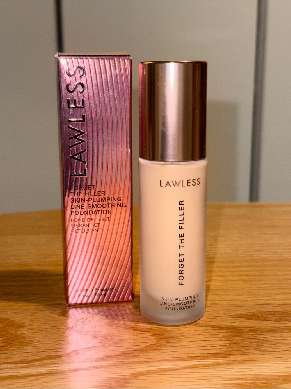 Lawless Forget The Filler Skin-Plumping Foundation - 1F BNIB 1oz 30ml
